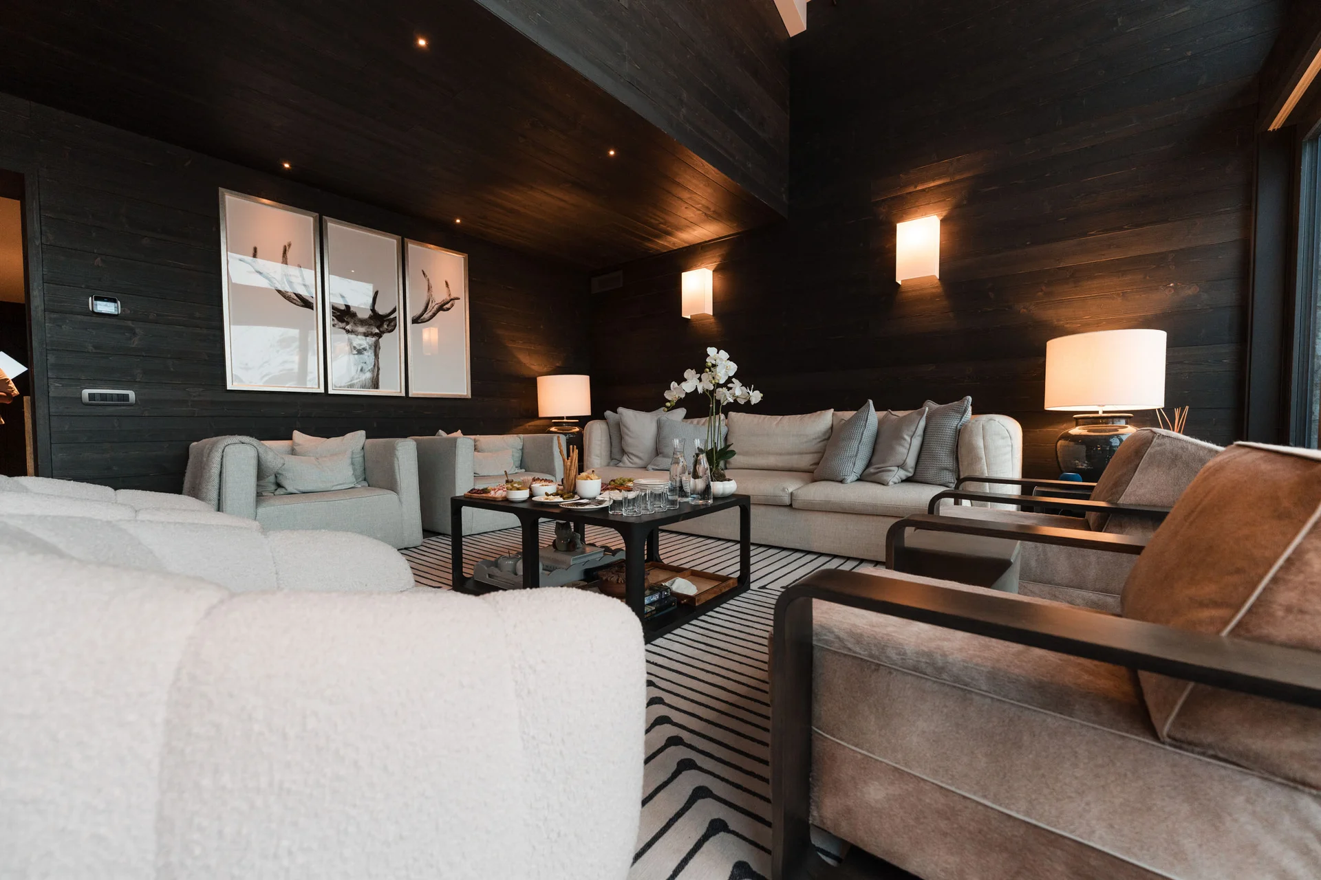 Gli spazi e lo spa dello Chalet Il Gufo: puro design